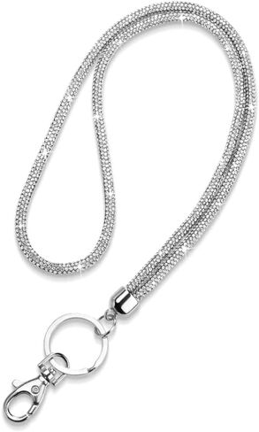 SAVORI Key Lanyard For Women, Rhinestone Lanyard Bling ID Card Holder Cute Neck Lanyard with Metal Clasp Keyring in Saudi Arabia