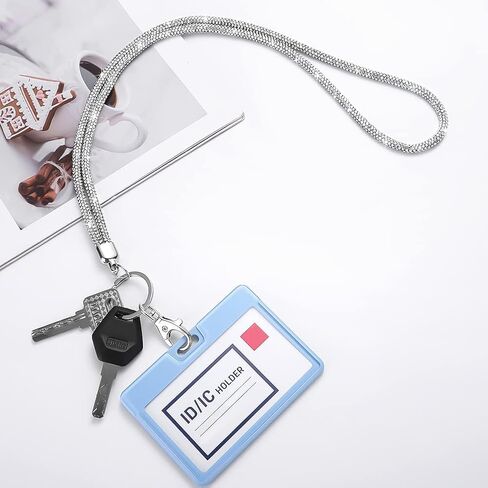 SAVORI Key Lanyard For Women, Rhinestone Lanyard Bling ID Card Holder Cute Neck Lanyard with Metal Clasp Keyring in Saudi Arabia