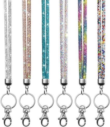 SAVORI Key Lanyard For Women, Rhinestone Lanyard Bling ID Card Holder Cute Neck Lanyard with Metal Clasp Keyring in Saudi Arabia