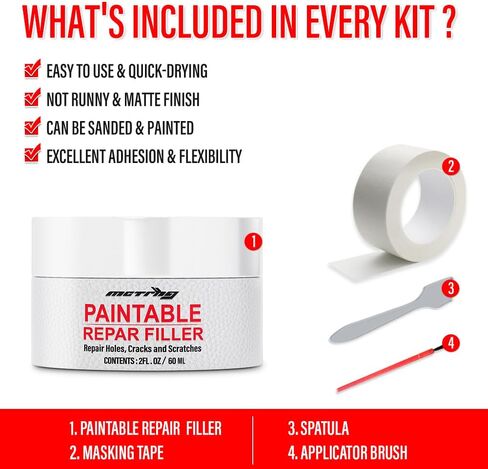 حشو جلدي، إصلاح الجلد القابل للطلاء للتمزقات، الثقوب مع دليل سهل خطوة بخطوة، إصلاح الخدوش الجلدية للأحذية والأثاث ومقاعد السيارات - جل إصلاح الجلود - أبيض in Kuwait