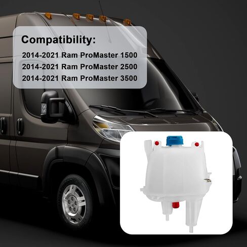 603-832 Pressurized Coolant Reservoir Engine Recovery Tank, Compatible with 2014-2021 ProMaster 1500/2500/3500, Replaces# 52014880AA, 68097622AA in Saudi Arabia