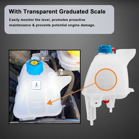 603-832 Pressurized Coolant Reservoir Engine Recovery Tank, Compatible with 2014-2021 ProMaster 1500/2500/3500, Replaces# 52014880AA, 68097622AA in Saudi Arabia