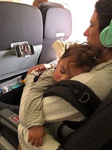 حامل الهاتف والكمبيوتر اللوحي SkyClip+ للسفر الجوي والاستخدام المنزلي والمكتبي - حامل وحامل للهاتف على متن الطائرة متوافق مع هواتف iPhone وAndroid وKindle والأجهزة اللوحية - ملحق السفر المثالي (أزرق) in Kuwait