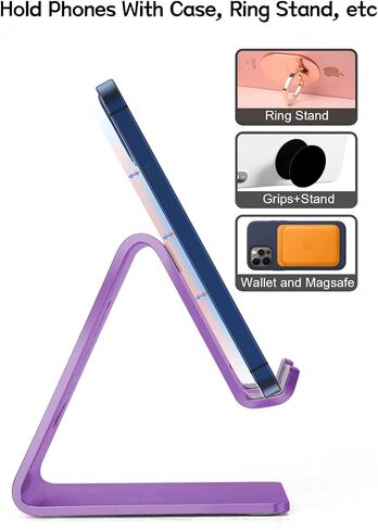 Aoviho Cell Phone Stand for Desk, Aluminum Phone Holder, Rose Gold | Built to Last, Hands-Free Viewing, Fits iPhone 17/16/15 Series & Samsung Galaxy, Ideal for Home & Office in Saudi Arabia