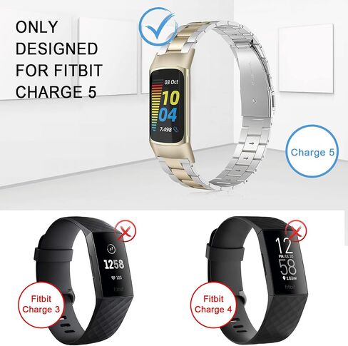 Wearlizer Metal Band Compatible with Fitbit Charge 6 5 Bands for Women Men in Saudi Arabia
