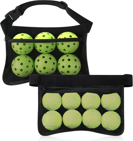 Amylove 2 Pcs Tennis Ball Band Holder Sports Adjustable Mesh Fanny Pack Training Waist Pouch Holder for Women Men Enthusiast Referee Gifts Accessories in Saudi Arabia