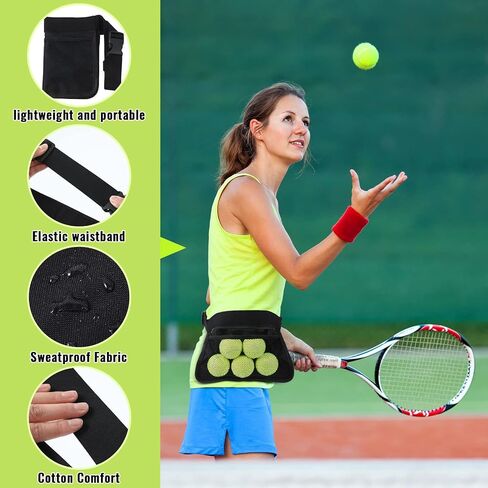 Amylove 2 Pcs Tennis Ball Band Holder Sports Adjustable Mesh Fanny Pack Training Waist Pouch Holder for Women Men Enthusiast Referee Gifts Accessories in Saudi Arabia