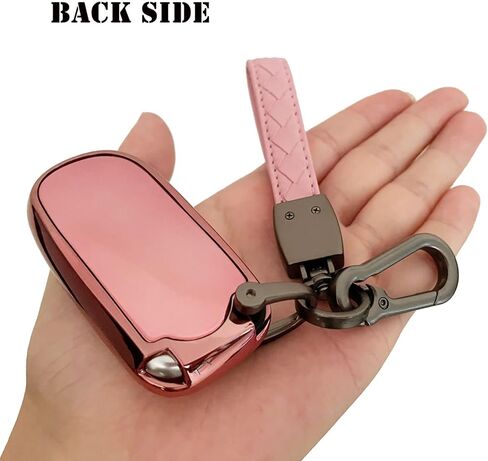 TANDRIVE Key Fob Cover Compatible with 2024-2015 Jeep Cherokee Grand Cherokee Compass Renegade Dodge Charger Durango Challenger RAM Chrysler 300(3 4 5-Button, Black) in Kuwait