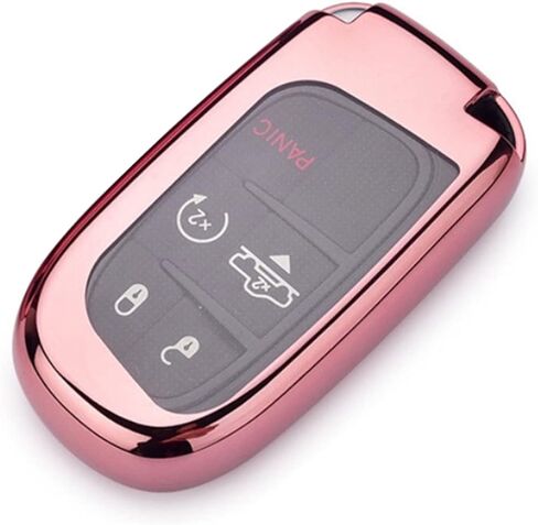 TANDRIVE Key Fob Cover Compatible with 2024-2015 Jeep Cherokee Grand Cherokee Compass Renegade Dodge Charger Durango Challenger RAM Chrysler 300(3 4 5-Button, Black) in Kuwait