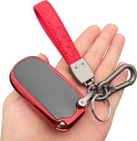 TANDRIVE Key Fob Cover Compatible with 2024-2015 Jeep Cherokee Grand Cherokee Compass Renegade Dodge Charger Durango Challenger RAM Chrysler 300(3 4 5-Button, Black) in Kuwait