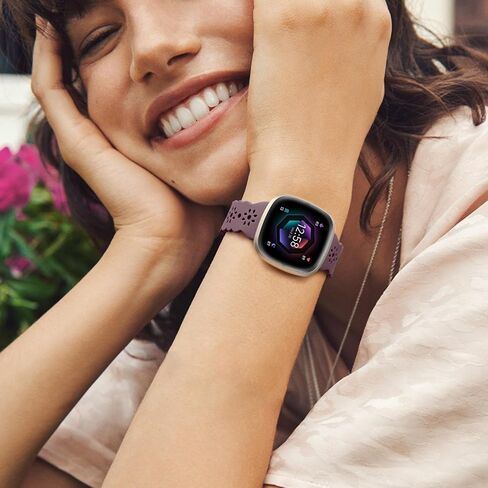 Hollow-out Bands Compatible with Fitbit Sense 2 Bands, Fancy Replacement Compatible with Fitbit Sense Bands, Breathable Floral Wristband Sport Strap compatible with Fitbit Versa 4 /Versa 3 Band in Kuwait