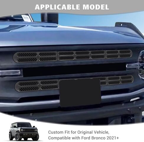for Bronco Grille Inserts, 6 Pack Front Mesh Grill Cover Guard Exterior Trim Accessories Compatible with Ford Bronco 2021-2024 (Matte Black) in Saudi Arabia