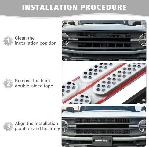 for Bronco Grille Inserts, 6 Pack Front Mesh Grill Cover Guard Exterior Trim Accessories Compatible with Ford Bronco 2021-2024 (Matte Black) in Saudi Arabia