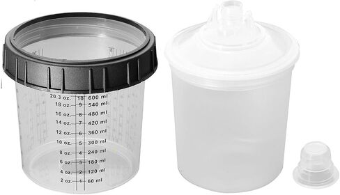Automotive Paint Mixing Cups and Liners Kit Disposable Spray Paint Gun Cup Car Paint Filtering Lids and Adapters 10 Pack (165ml) in Saudi Arabia