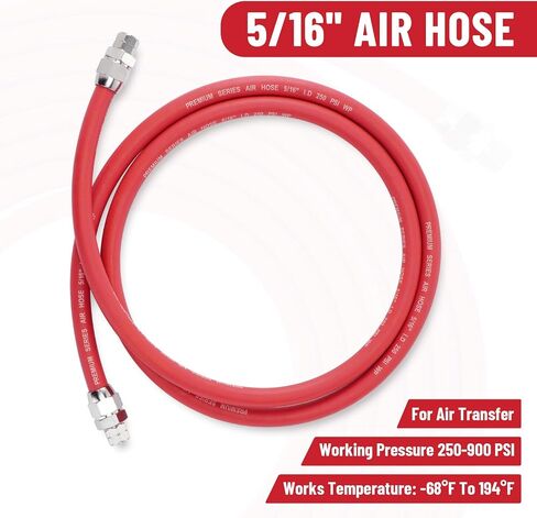 6 FT Air and Fluid Hose Assembly Set, 5/16" ID Air Hose wit 3/8" NPS Fitting, 1/4" ID Fluid Hose with 1/4" NPS Fitting, Heavy Duty Hose Assembly for Pressure Pot Tanks, Spray Guns, Paint in Saudi Arabia