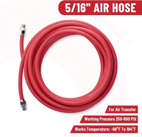6 FT Air and Fluid Hose Assembly Set, 5/16" ID Air Hose wit 3/8" NPS Fitting, 1/4" ID Fluid Hose with 1/4" NPS Fitting, Heavy Duty Hose Assembly for Pressure Pot Tanks, Spray Guns, Paint in Saudi Arabia