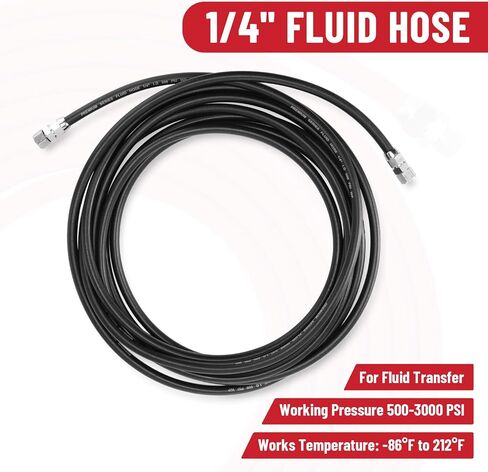 6 FT Air and Fluid Hose Assembly Set, 5/16" ID Air Hose wit 3/8" NPS Fitting, 1/4" ID Fluid Hose with 1/4" NPS Fitting, Heavy Duty Hose Assembly for Pressure Pot Tanks, Spray Guns, Paint in Saudi Arabia