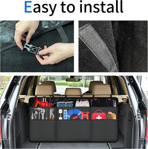 Orionstar Car Trunk Organizer, Large Back Seat Organizer With 7 Pockets, Waterproof Material, Hanging Trunk Organizer With Adjustable Straps, Automotive Interior Accessories for Auto SUV Vehicle in Kuwait