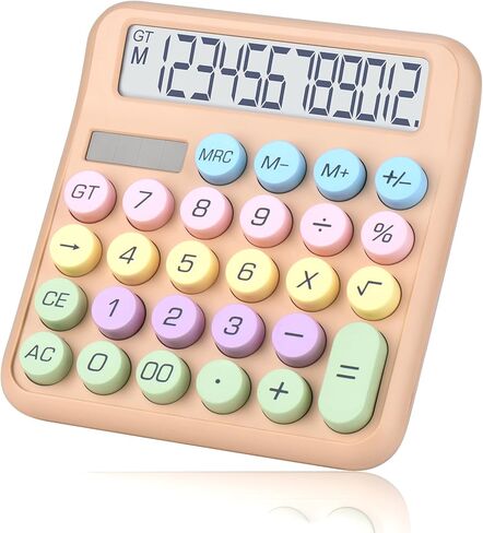 آلة حاسبة مكتبية، تعمل بالبطاريات (متضمنة)، شاشة LCD كبيرة مكونة من 12 رقمًا، أزرار كبيرة سهلة الضغط، نوم تلقائي، للمكتب والمدرسة والمنزل. (أرجواني) in Kuwait