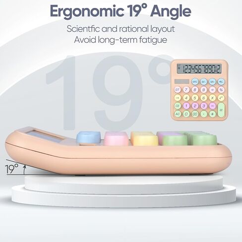 آلة حاسبة مكتبية، تعمل بالبطاريات (متضمنة)، شاشة LCD كبيرة مكونة من 12 رقمًا، أزرار كبيرة سهلة الضغط، نوم تلقائي، للمكتب والمدرسة والمنزل. (أرجواني) in Kuwait
