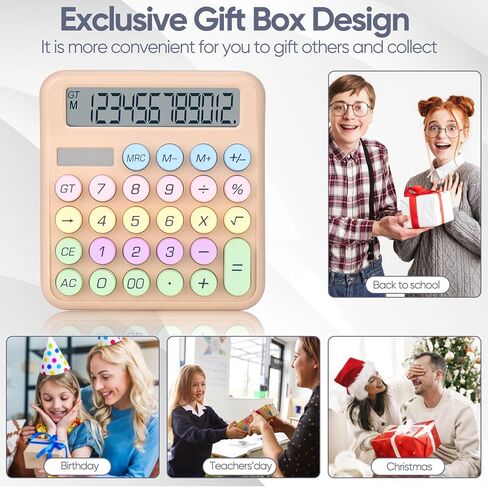 آلة حاسبة مكتبية، تعمل بالبطاريات (متضمنة)، شاشة LCD كبيرة مكونة من 12 رقمًا، أزرار كبيرة سهلة الضغط، نوم تلقائي، للمكتب والمدرسة والمنزل. (أرجواني) in Kuwait