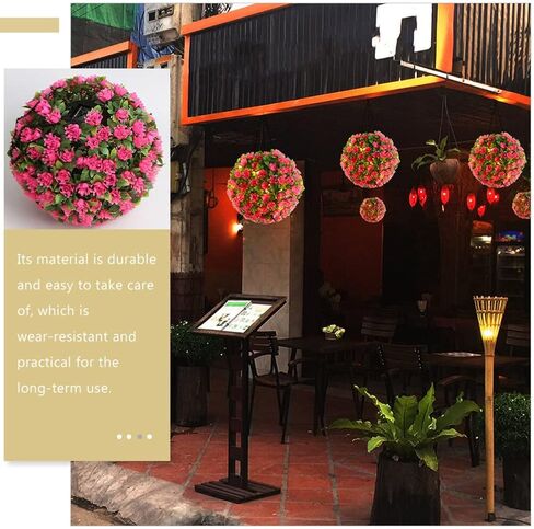 معلقة الكرة توبياري مع أضواء LED الشمسية خشب البقس توبياري زهرة الكرة مصباح نبات البقس الاصطناعي مع أضواء LED لتزيين الحديقة في الهواء الطلق in Kuwait
