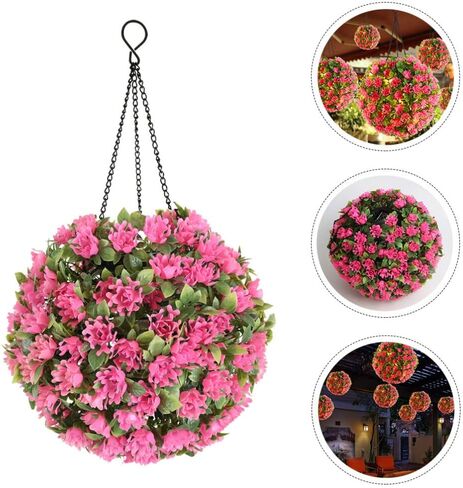 معلقة الكرة توبياري مع أضواء LED الشمسية خشب البقس توبياري زهرة الكرة مصباح نبات البقس الاصطناعي مع أضواء LED لتزيين الحديقة في الهواء الطلق in Kuwait