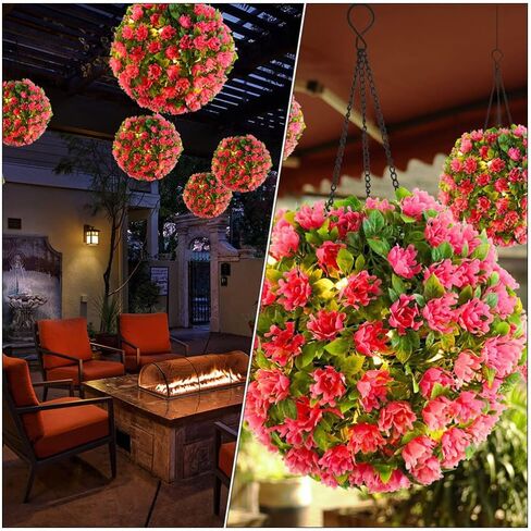 معلقة الكرة توبياري مع أضواء LED الشمسية خشب البقس توبياري زهرة الكرة مصباح نبات البقس الاصطناعي مع أضواء LED لتزيين الحديقة في الهواء الطلق in Kuwait