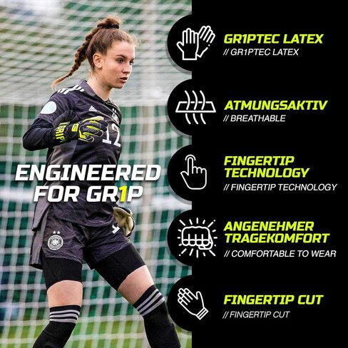 GRIPMODE Ultra Hybrid Goalkeeper Gloves Adult and Child with Griptec® Latex Lining I Suitable in All Weather I Football Goal Protection for Children, Teenagers & Adults in Kuwait