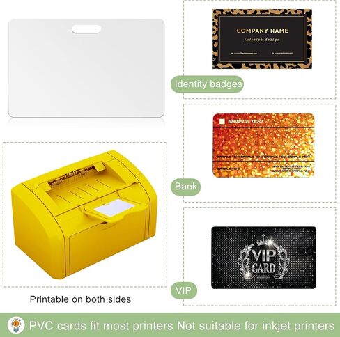 Yexiya 1500 قطعة 3.4 × 2.1 بوصة من بطاقات الائتمان البلاستيكية الفارغة وبطاقات PVC السائبة لبطاقة الهوية CR80 30 مل، بطاقات عمل بلاستيكية لبطاقة تعريف الصورة ومكتب الأعمال والمدرسة (أبيض، عمودي، مع فتحة) in Saudi Arabia