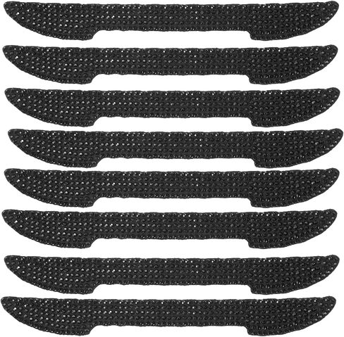 8 Pcs 5.9inch Universal Car Door Edge Guards Rear View Mirror Cover Protector - Car Anti-Collision Sticker Strip Bling - PVC Black in Saudi Arabia
