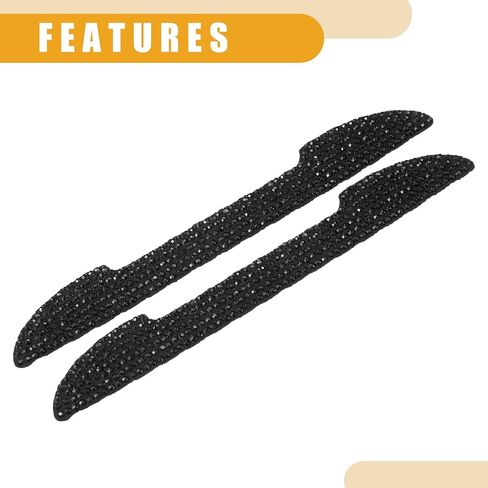 8 Pcs 5.9inch Universal Car Door Edge Guards Rear View Mirror Cover Protector - Car Anti-Collision Sticker Strip Bling - PVC Black in Saudi Arabia