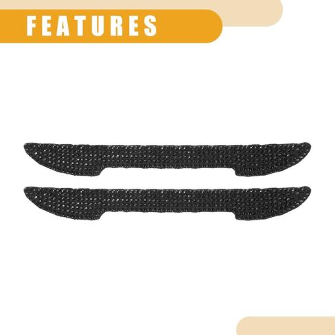 8 Pcs 5.9inch Universal Car Door Edge Guards Rear View Mirror Cover Protector - Car Anti-Collision Sticker Strip Bling - PVC Black in Saudi Arabia