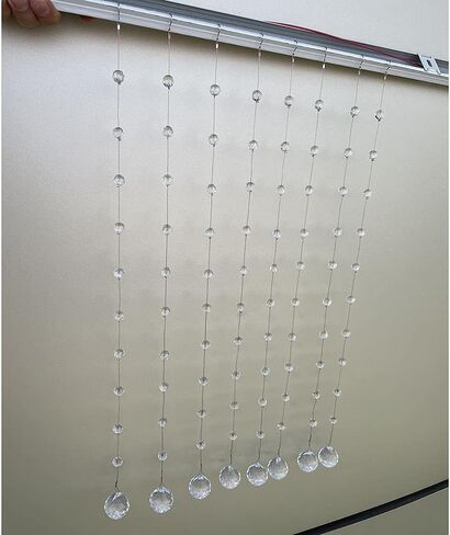 Clear Crystal Beads Hanging Wedding Decorations for centerpieces Beads Garland Curtain Chandelier Christmas Tree Ornaments Door String Hanging Ceiling Beaded Drapes Accessories(1.3Feet 5pcs) in Saudi Arabia