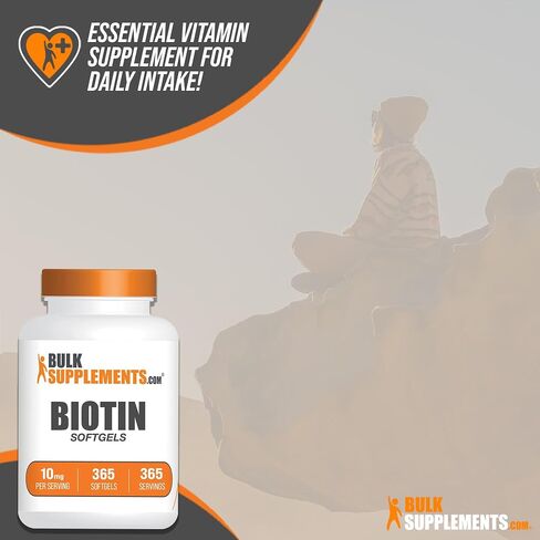 BULKSUPPLEMENTS.COM كبسولات بيوتين 10000 ميكروجرام - كبسولات هلامية بيوتين، مكملات البيوتين، فيتامينات البيوتين لبشرة الشعر والأظافر - حبوب البيوتين، خالية من الغلوتين - كبسولة هلامية واحدة لكل وجبة، 365 كبسولة هلامية in Saudi Arabia