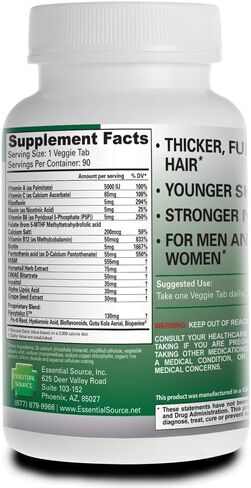 Bonita V Vegan Hair Nails and Skin Vitamins for Women - 20 Active Ingredients Including Biotin, Revytalyz 5 - Stronger Nails, Healthy Skin, Hair Growth Vitamins - 90 Veggie Tablets in Saudi Arabia