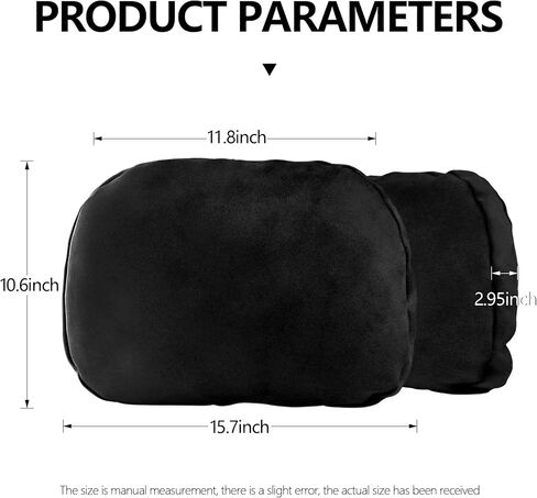 Car Neck Pillow Soft Leather Headrest,Premium Interior Accessories Headrest Support for Driver or Front Passenger Seat,for Driving Home Office (Black) in Saudi Arabia