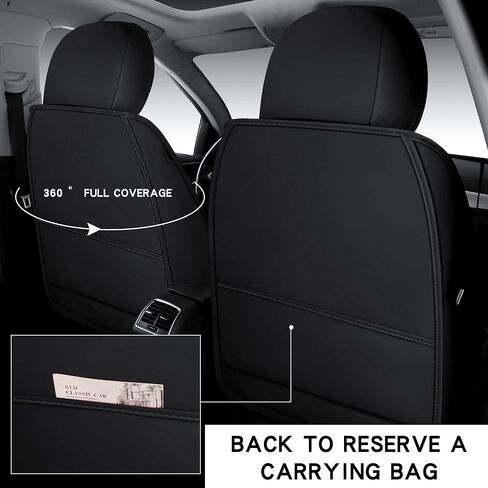 مجموعة كاملة مكونة من 5 مقاعد من النوع العالمي مناسبة لمعظم السيارات وشاحنات الدفع الرباعي وشاحنات البيك اب ووسائد هوائية متوافقة مع وسادة مقعد السيارة المصنوعة من الجلد الصناعي (أسود-برتقالي) in Kuwait