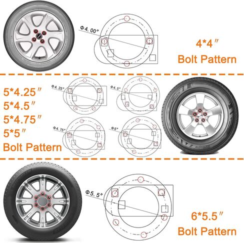Stake Pocket Spare Tire Carrier Mount, Stainless Steel Material Boat Trailer Carrier Bracket, Fits Most 4 & 5 & 6 Lugs Wheels on 4", 4.25''，4.5'', 4.75'', 5" or 5.5"Bolt Patterns in Kuwait