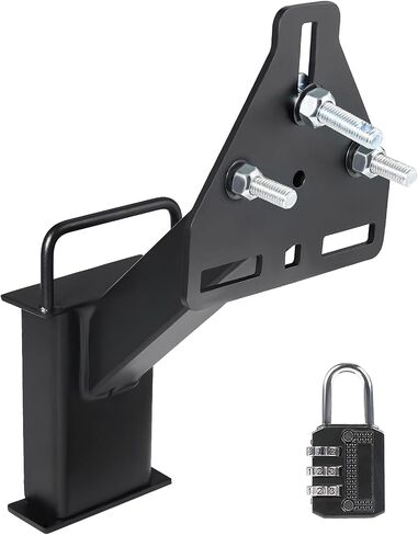 Stake Pocket Spare Tire Carrier Mount with Lock, 160 lbs Capacity Spare Tire Mount Fits Most 4, 5, 6 Lugs Wheels on 4", 4.5", 4.75", 5", 5.5" and 6" Bolt Patterns (Black) in Saudi Arabia