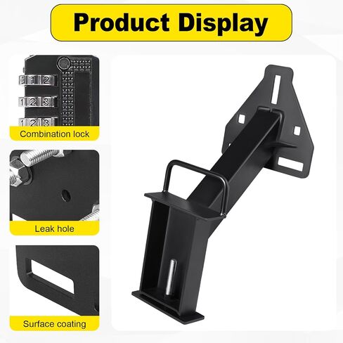 Stake Pocket Spare Tire Carrier Mount with Lock, 160 lbs Capacity Spare Tire Mount Fits Most 4, 5, 6 Lugs Wheels on 4", 4.5", 4.75", 5", 5.5" and 6" Bolt Patterns (Black) in Saudi Arabia