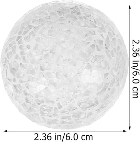 VOSAREA Decorative Ball Set : 6pcs Christmas Mosaic Glass Orbs Centerpiece Balls Decoration Glass Solid Ball Mirror Glass Ball for Decorate Bowls Vases Tables Xmas Party Pink White in Saudi Arabia