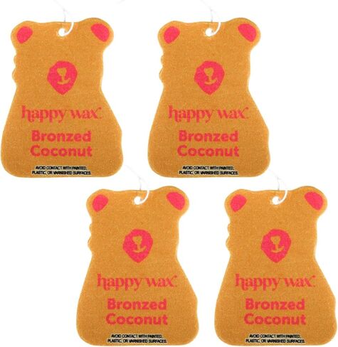 Happy Wax Beach Mix Hanging Car Cub Air Fresheners Infused with Natural Essential Oils, 4 Ct. Variety Pack - Contains Coastal Tide, Grape Mango, Summer Evenings, and Bronzed Coconut in Saudi Arabia