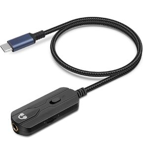 USB C to 3.5mm Female Headphone Extension Audio Cable Cord Aux Jack Adapter with Inline Mute Compatible with Samsung S23 S22 S21 Note 20 Ultra S20, Google Pixel 2/3/4 XL