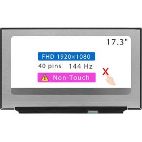 17.3" Screen Replacement for Acer Nitro 5 AN517-41 AN517-42 AN517-51 AN517-52 AN517-53 AN517-54 AN517-55 N20C2 Series LCD Display Panel 40 pins 144 Hz (FHD 1920 * 1080 Non-Touch)