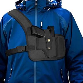 Chest Holster, Shoulder Holster for Men and Women Right Hand, Canvas and Leather Adjustable
