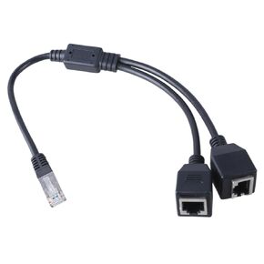 Ethernet Splitter Rj45 1Male to 2 Female Ethernet Splitter Adapter Cable for LAN Ethernet Extension Cable 35Cm/13.78Inch, Black