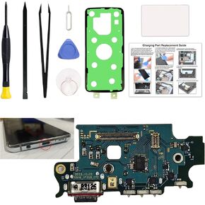 Charging Port Replacement Kit Compatible with Galaxy S23 Plus SM-S916U, SM-S916U1, SM-S916W, US Series Dock Board USB-C Connector S23+ Plus, with Instruction Manual, Toolkit