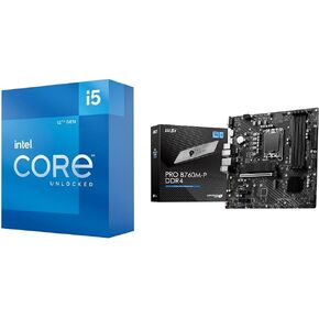 Intel Core i5-12600K Desktop Processor + MSI PRO B760M-P DDR4 ProSeries Motherboard