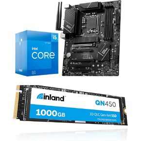 Micro Center 3 in 1 Bundle: Intel core i5-12400F Desktop CPU + MSI PRO B760-P WiFi DDR4 ProSeries Motherboard + INLAND QN450 1TB NVMe SSD
